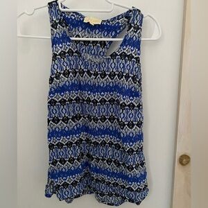 Lucy & Laurel Blue Print Racerback Tank Top Sz. S